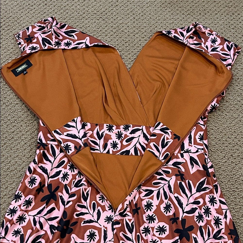 Alexia Admor Brielle Maxi Dress Large Pink Brown Multi Floral Wedding Formal - Picture 9 of 16